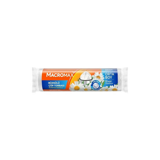 Macromax Çöp Torbası Orta Boy Büzgülü Papatya 10lu