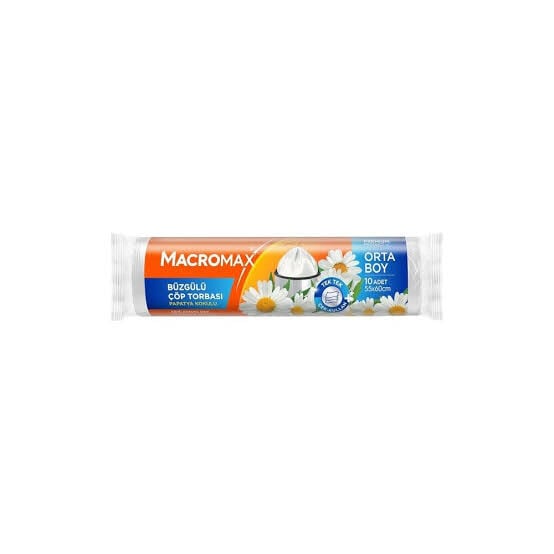 Macromax Çöp Torbası Orta Boy Büzgülü Papatya 10lu