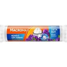 Macromax Çöp Torbası Orta Boy Büzgülü Leylak 10lu