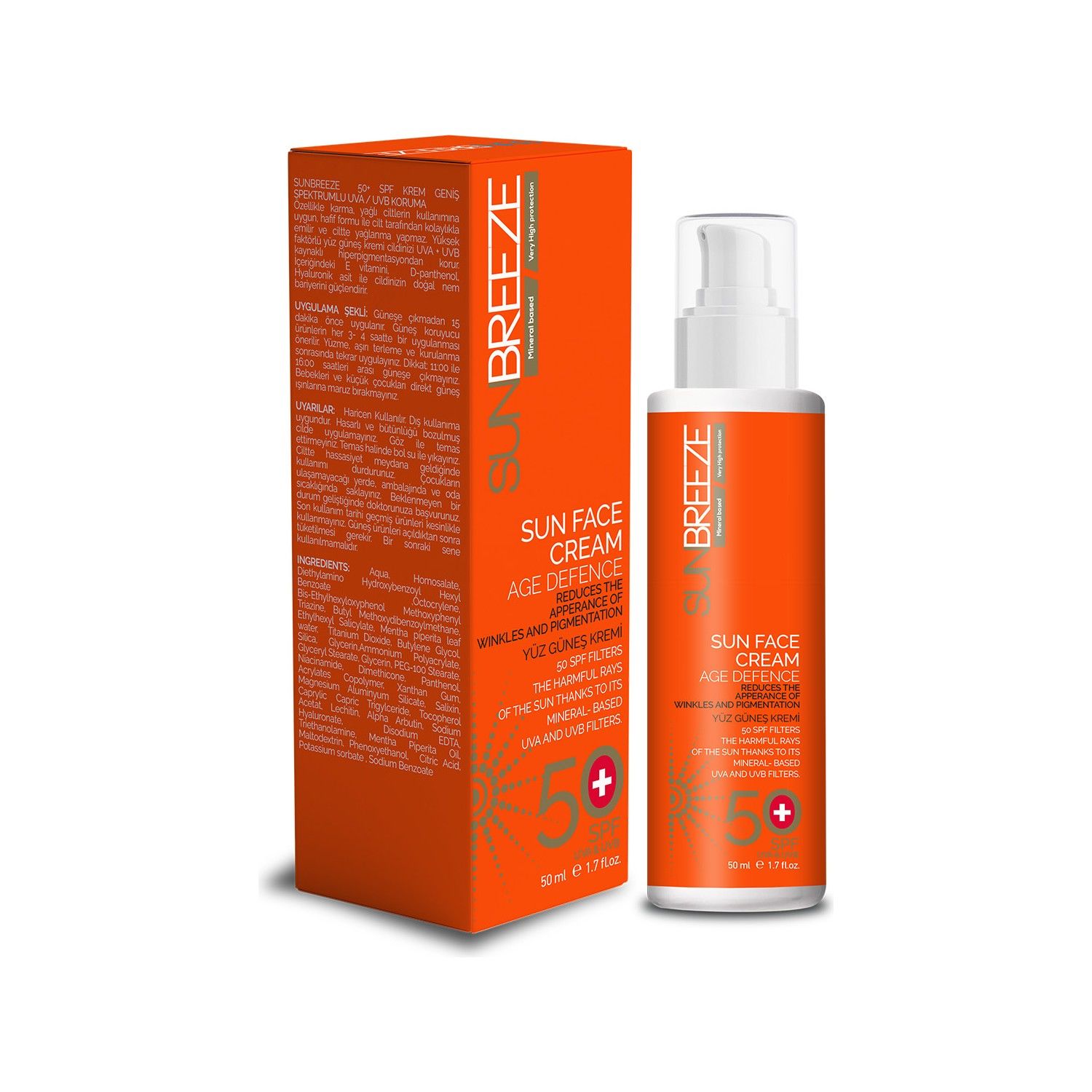 Sunbreeze Yüz Güneş Kremi 50+Spf 100ml