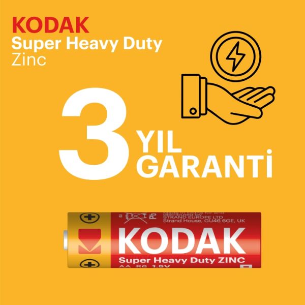 Kodak Çinko Süper Heavy Duty Zinc Kalem Pil 4lü