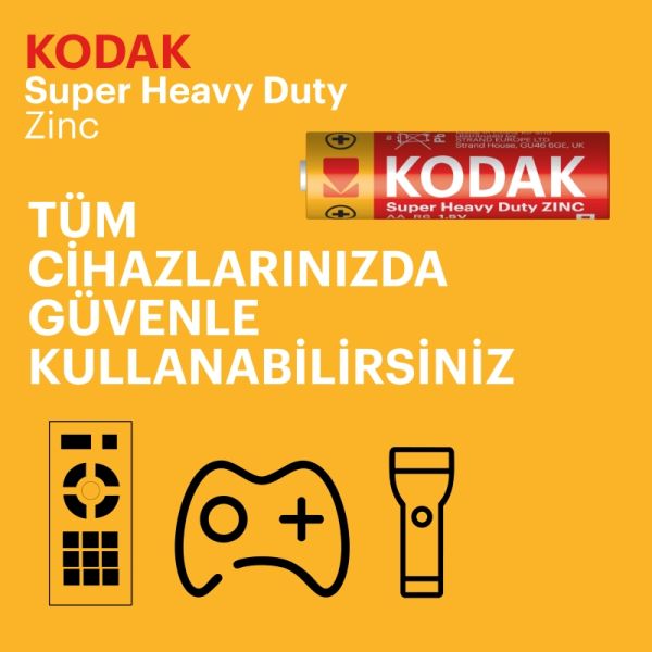Kodak Çinko Süper Heavy Duty Zinc Kalem Pil 4lü