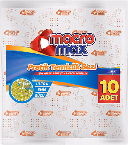 Macromax Pratik Temizlik Bezi Desenli 10 lu