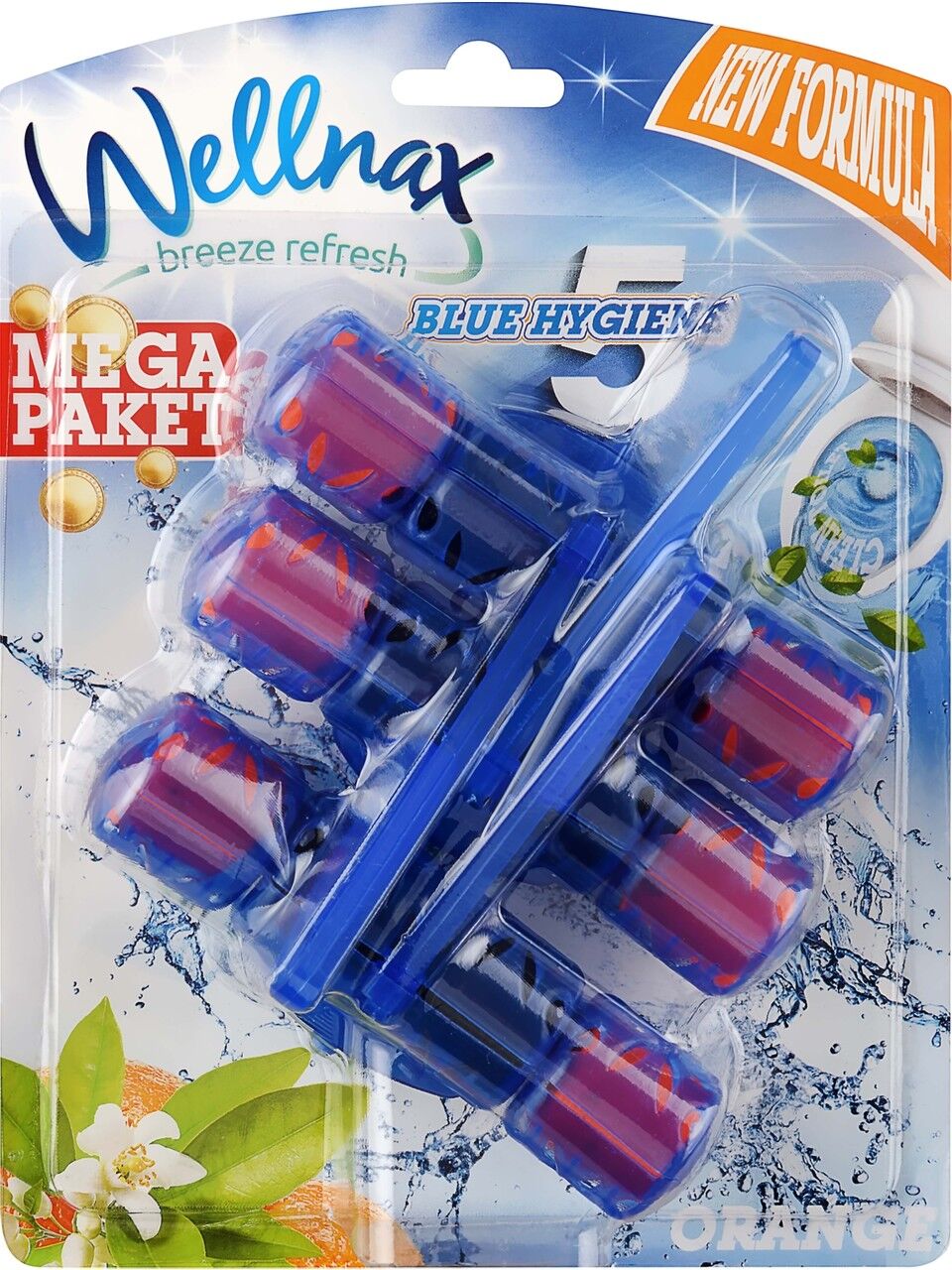 Wellnax Wc Blok Mavi Su Üçlü Orange