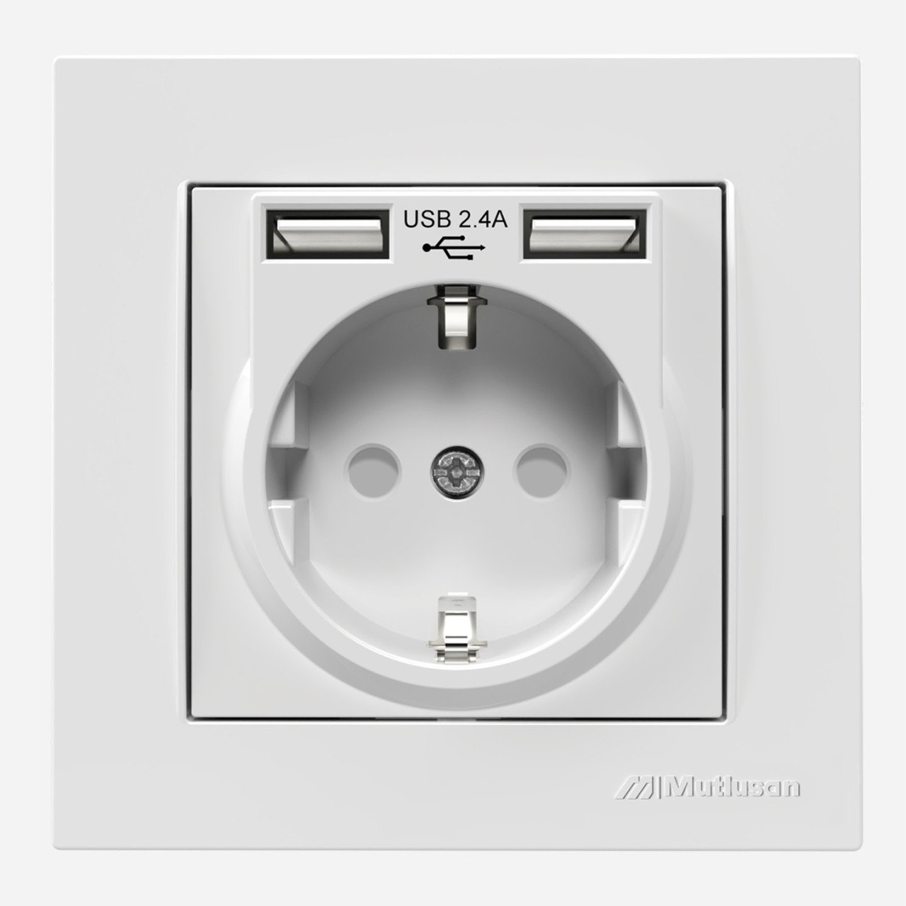 Mutlusan Rita Beyaz İkili Usb Topraklı Priz