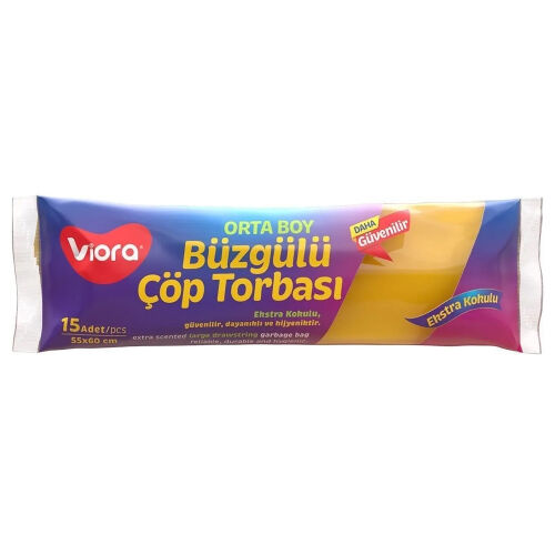 Viora Büzgülü Çöp Poşeti Orta Boy Limon Kok. 210gr