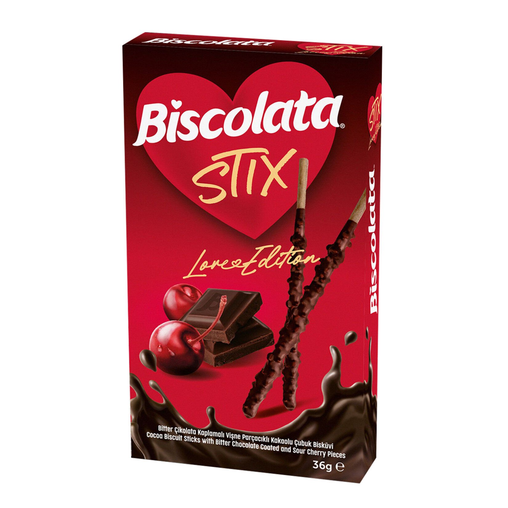 Biscolata Stix Love Edition Bitter Vişne 36g