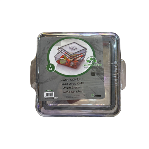 Camsa Kare Contalı Saklama Kabı 2 Lt