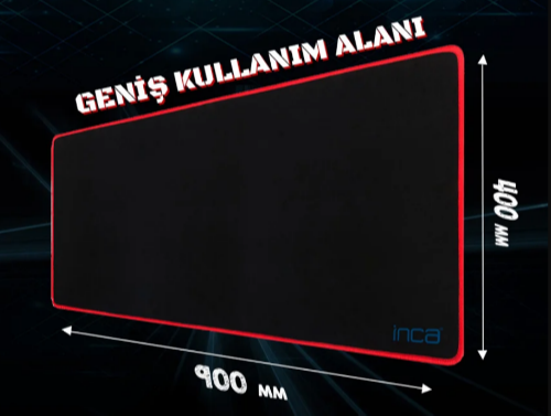 INCA 900*400 Gaming XXL Mouse Pad Kırmızı