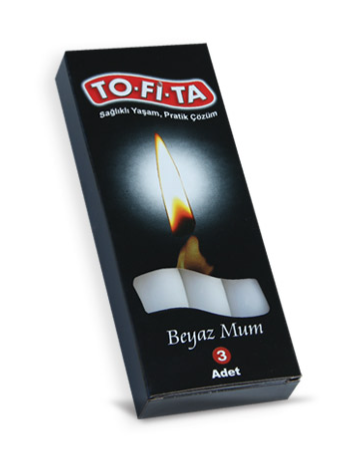 Tofita 1698-T Beyaz Mum 3lü
