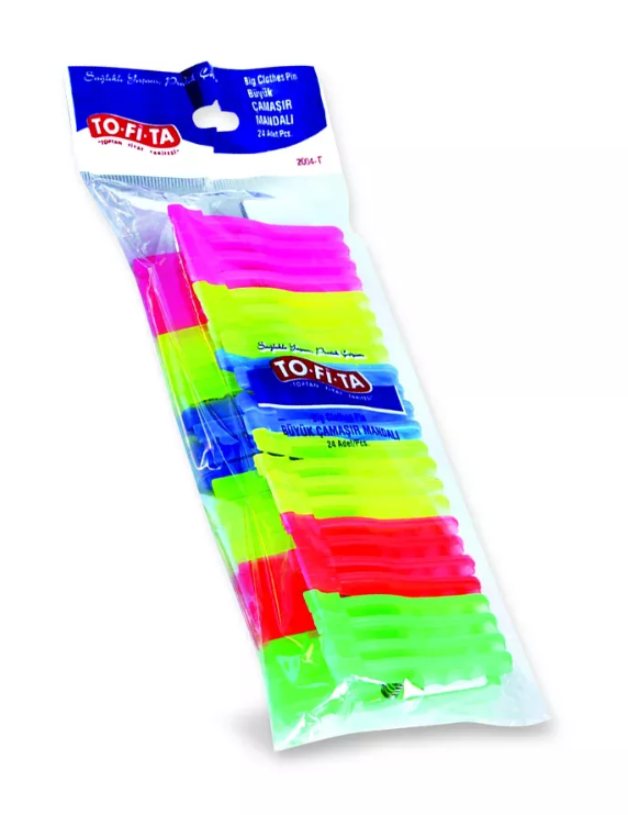 Tofita 2004-T Çamaşır Mandalı Büyük 24lü