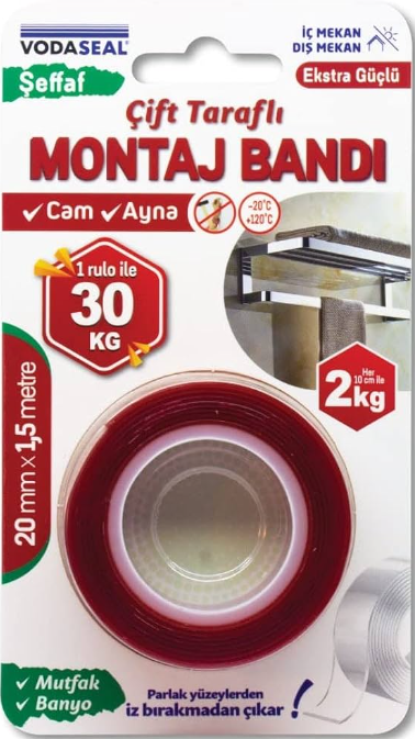 Vodaseal VHB İç Mekan Montaj Bandı 20mmx1.5mt