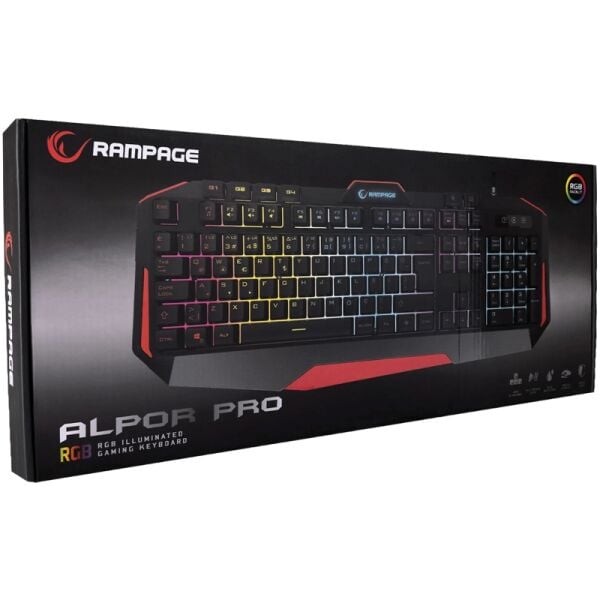 Rampage KB-RX7 Alpor Pro Siyah USB Aydınlık Klavye