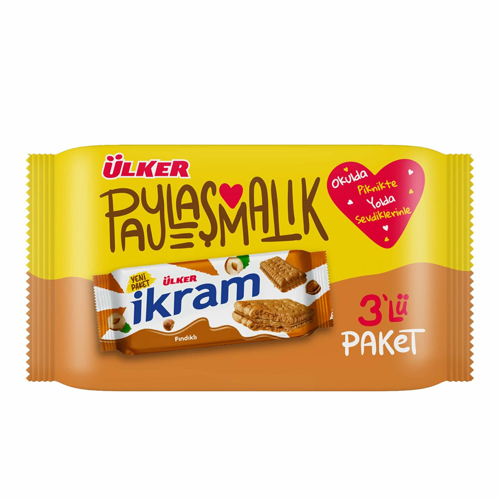 Ülker İkram Kremalı Bisküvi Fındıklı 3x84gr