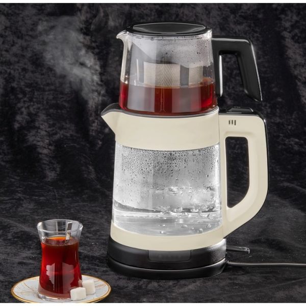 Taç Glassdem Çay Makinası Krem 7866