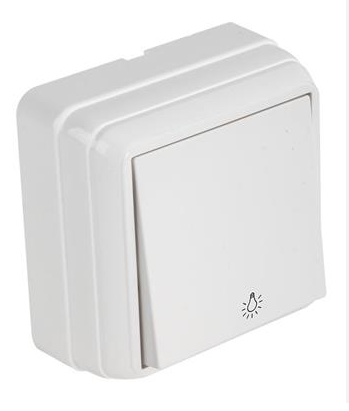 Mutlusan Bron Beyaz Sıva Üstü Zil Anahtarı