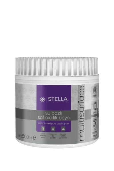 Stella Su Bazlı Saf Akrilik Boya Siyah 500ml