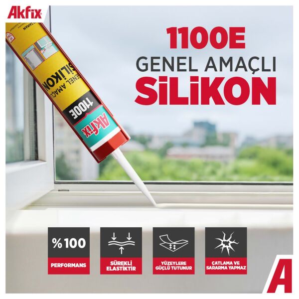 Akfix 1100E Genel Amaçlı Silikon 280g Antrasit Gri