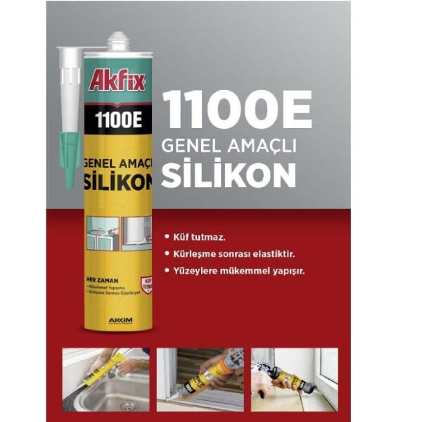 Akfix 1100E Genel Amaçlı Silikon 280gr Kahvrengi