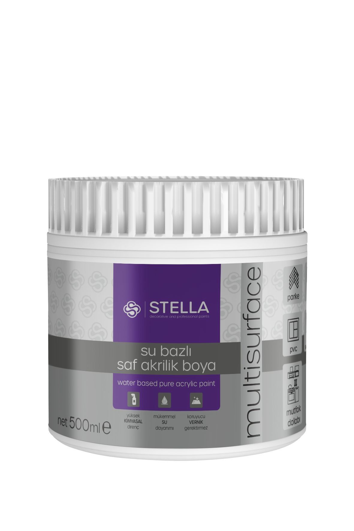 Stella Su Bazlı Saf Akrilik Boya Beyaz 500ml