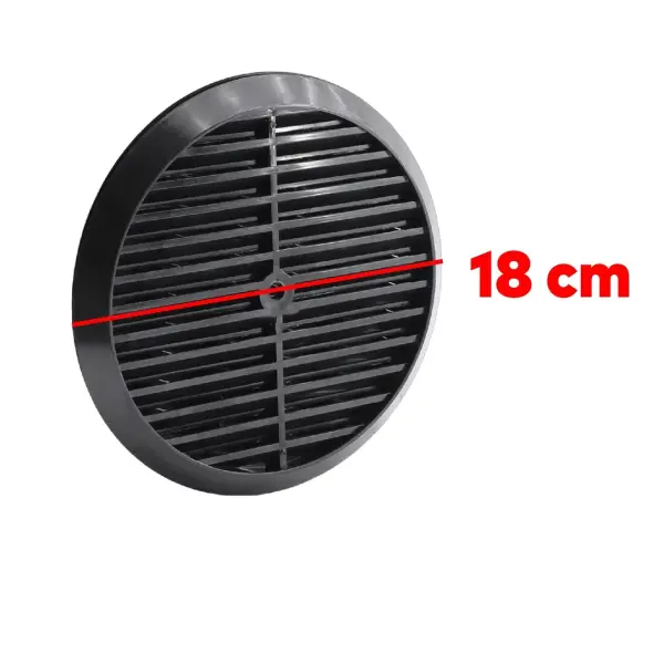 Doğalgaz Cam Menfezi Çift Taraflı Yuvarlak Siyah