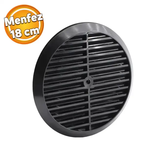 Doğalgaz Cam Menfezi Çift Taraflı Yuvarlak Siyah