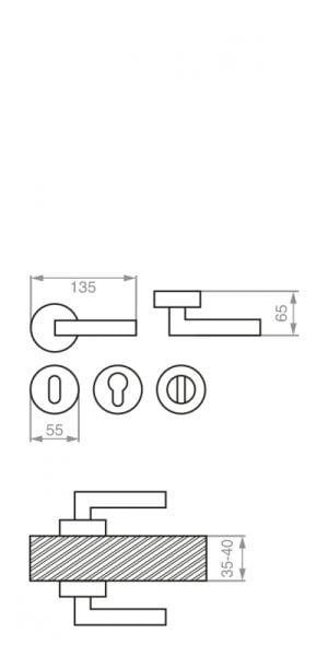 Sofuoğlu Hazal Rozetli Nikel Saten Oda Kapı Kolu