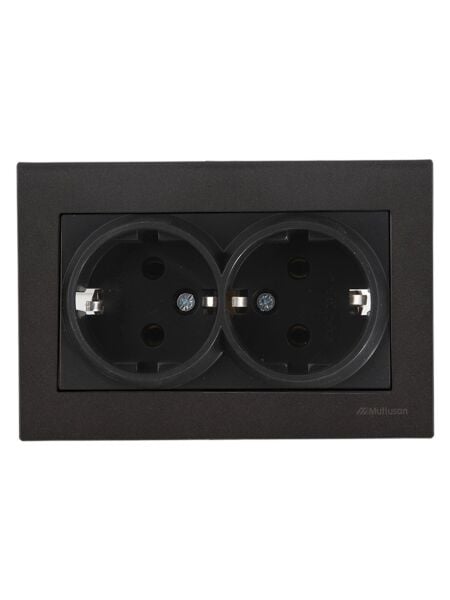 Mutlusan Rita Siyah İkili Topraklı Priz