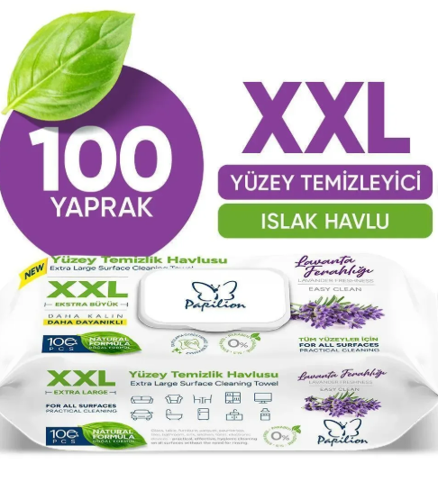 Papilion Yüzey Temizlik Mendili Lavanta XXL 100 lü