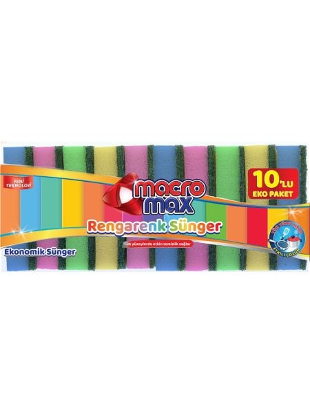 Macromax Rengarenk Sünger 10lu