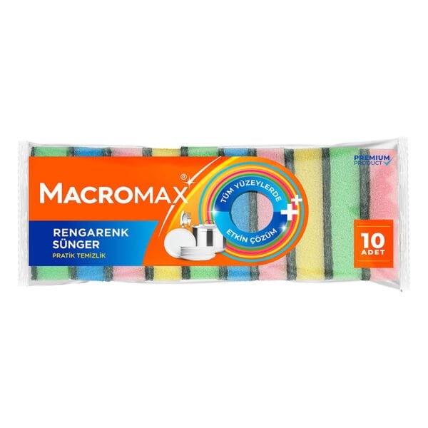 Macromax Rengarenk Sünger 10lu