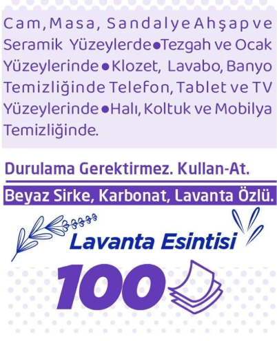Mr Oxy Yüzey Temizleme Havlusu Lavanta Esin 100 lü