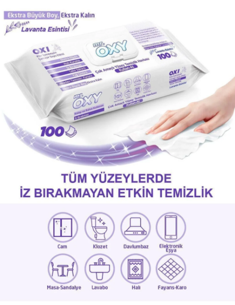 Mr Oxy Yüzey Temizleme Havlusu Lavanta Esin 100 lü