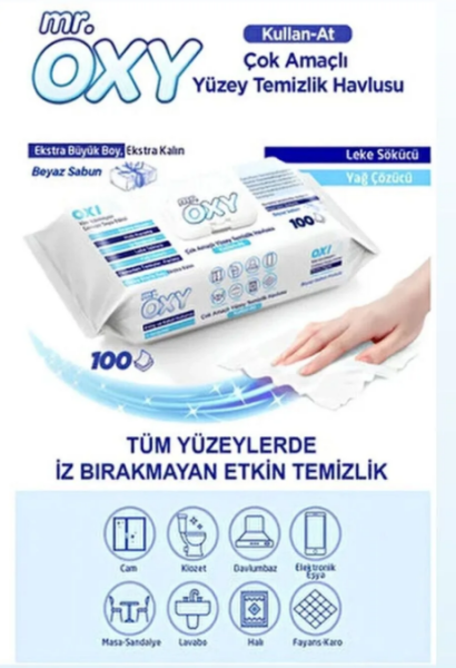 Mr Oxy Yüzey Temizleme Havlusu Beyaz Sabun 100 lü