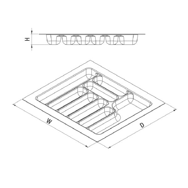 Plastik Kaşıklık Antrasit 54x49cm