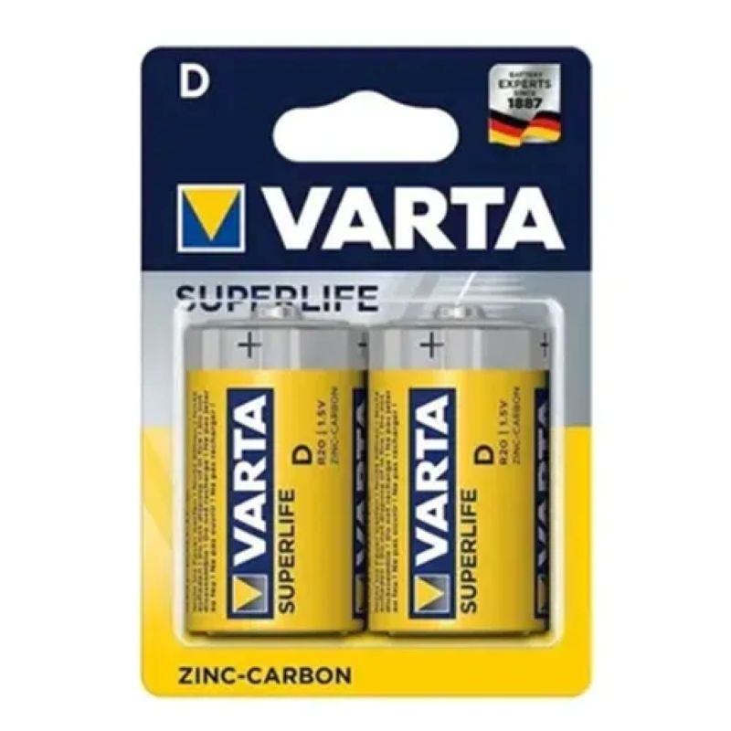 Varta D2020 Süperlife Shrink Büyük Pil 2 li