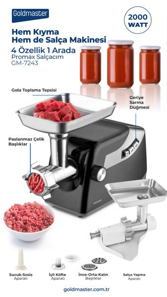 Goldmaster GM-7243 Promax Salçacım Kıyma Makinesi
