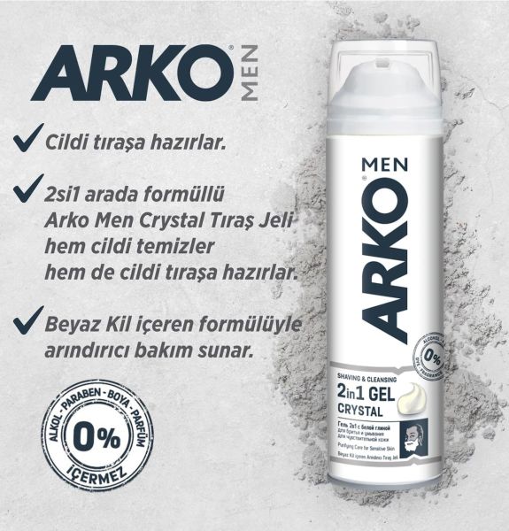 Arko Tıraş Jeli Crystal 200ml