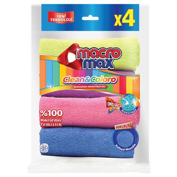 Macromax Eko Mikrofiber Bez 4 lü