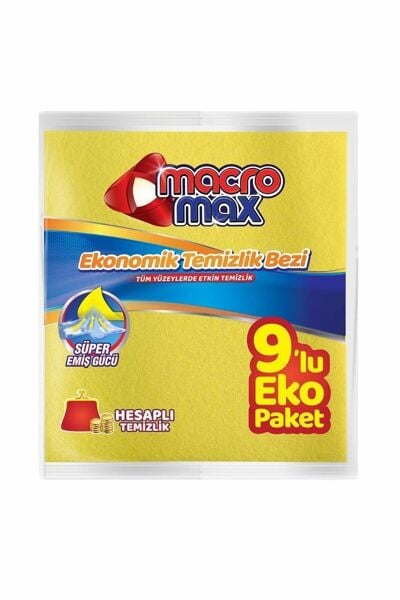 Macromax Eko Temizlik Bezi 9 lu