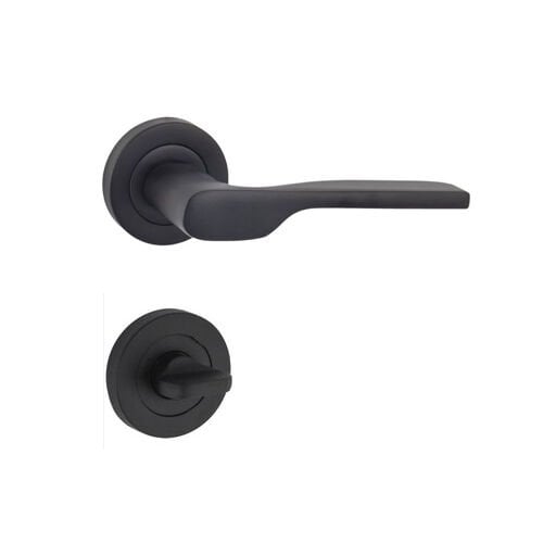 Özen Petra Yuv.Rozetli Mat Siyah Kapı Kolu Wc