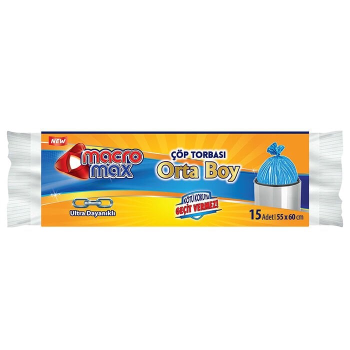 Macromax Extra Güçlü Çöp Torbası Orta Boy