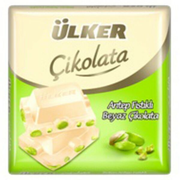 Ülker Kare Çikolata Beyaz Fıstıklı 65g