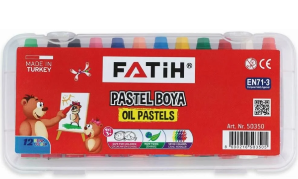 Fatih Pastel Boya 12 Renk 50350 Çantalı