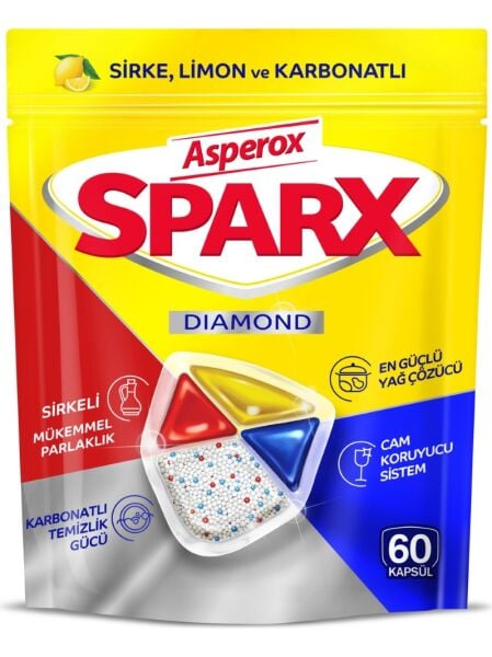 Asperox Sparx Diamond Bulaşık Makine Kapsülü 60lı