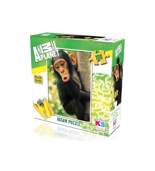 KS Puzzle 100 Parça 24x34 Şempanze