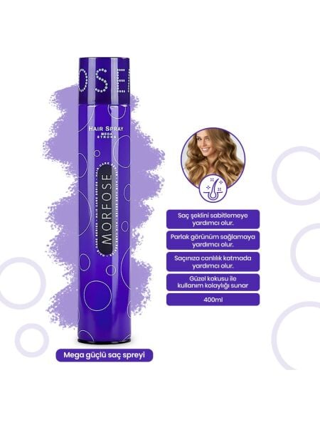 Morfose Saç Spreyi Mega Strong Mor 400ml