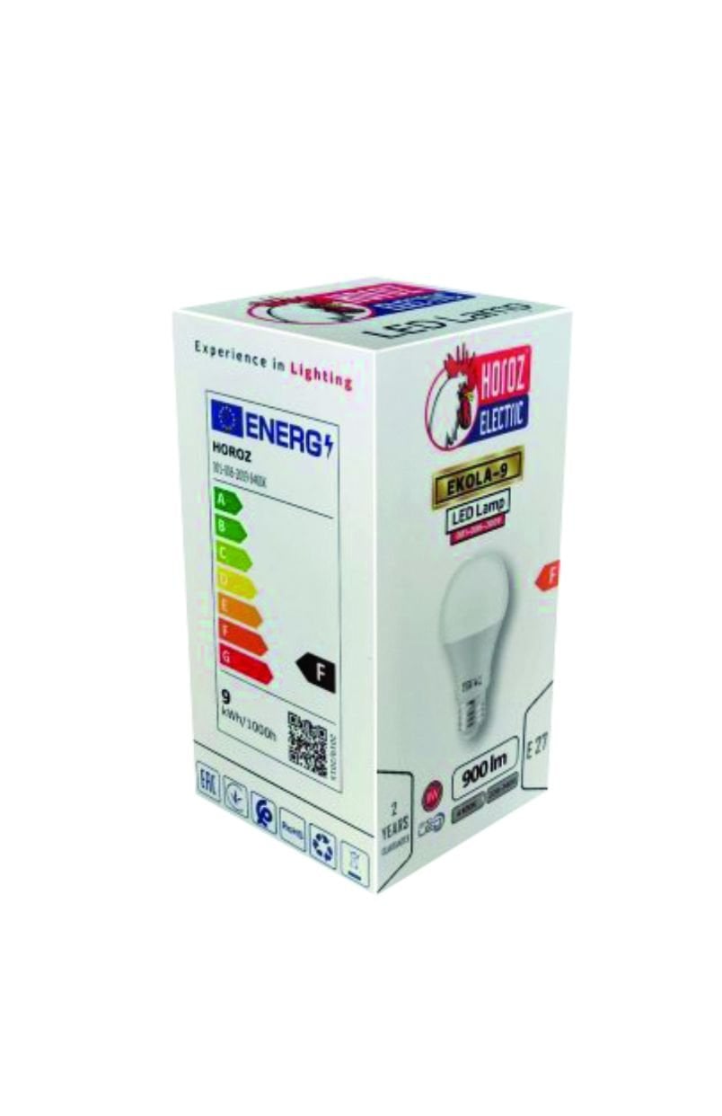Horoz Ekola 9w E27 2700K Led Ampül Sarı