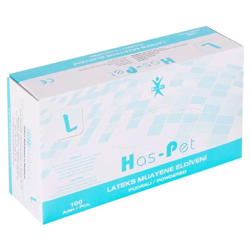 Haspet Muayene Eldiveni Pudralı Large 100 lü