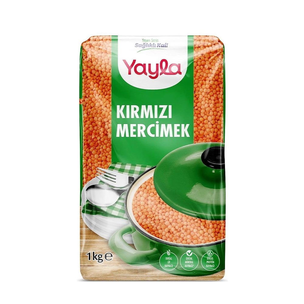 Yayla Kırmızı Mercimek Top Tane İthal 1kg